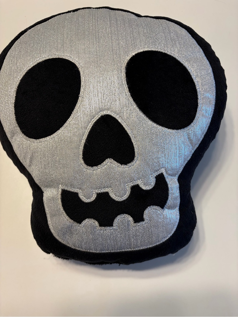 Black & Silver Skull Accent Pillow by